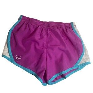 JUSTICE Girls Athletic Shorts Purple/Blue Hearts 10